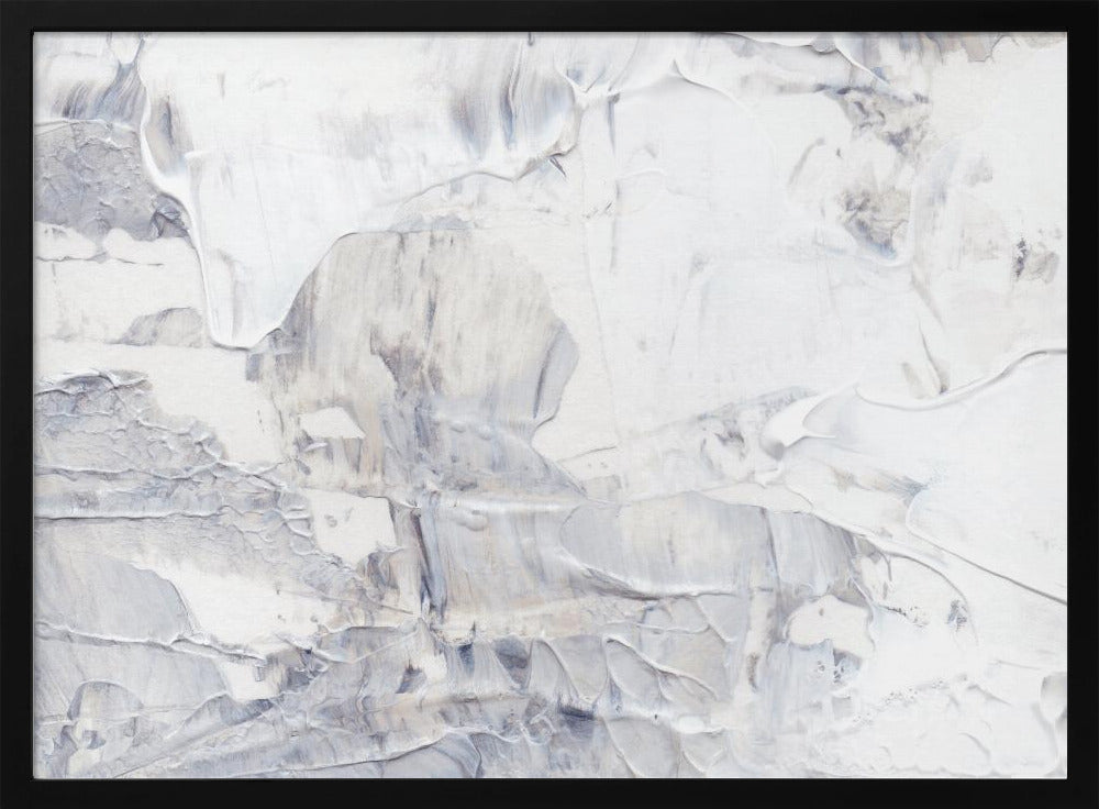 White and Gray Brushstrokes | Poster