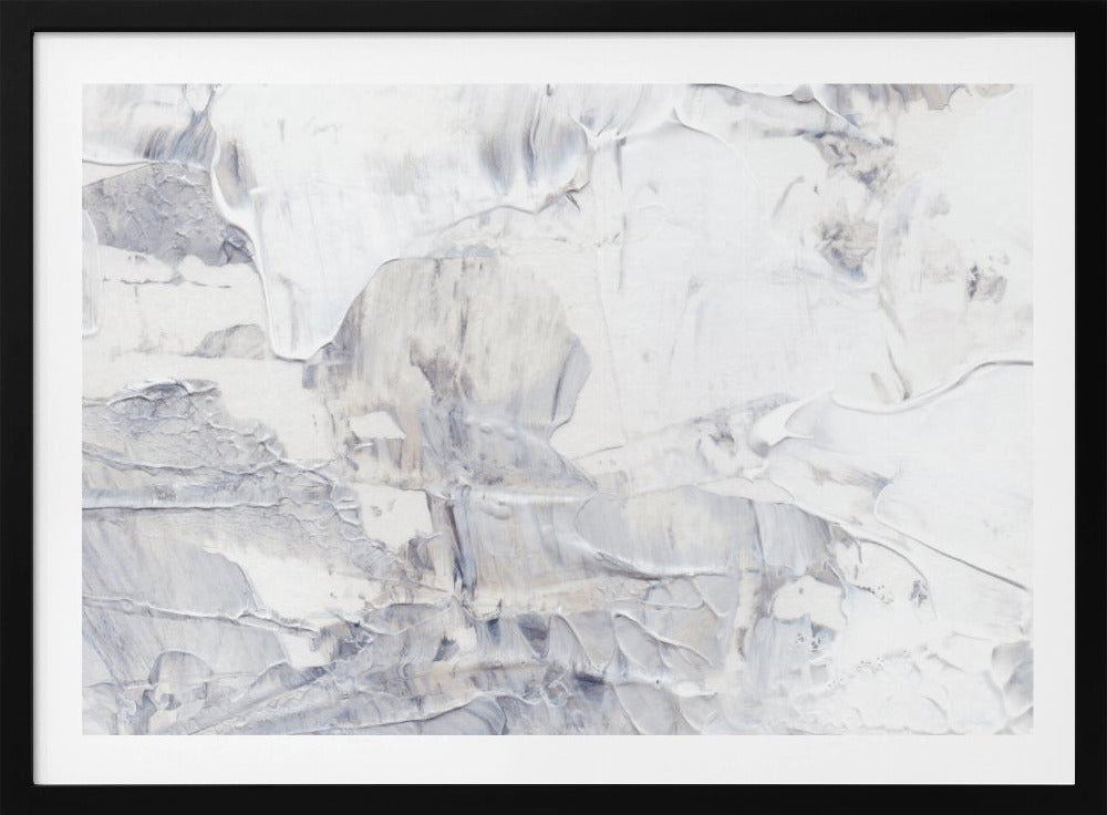 White and Gray Brushstrokes | Poster