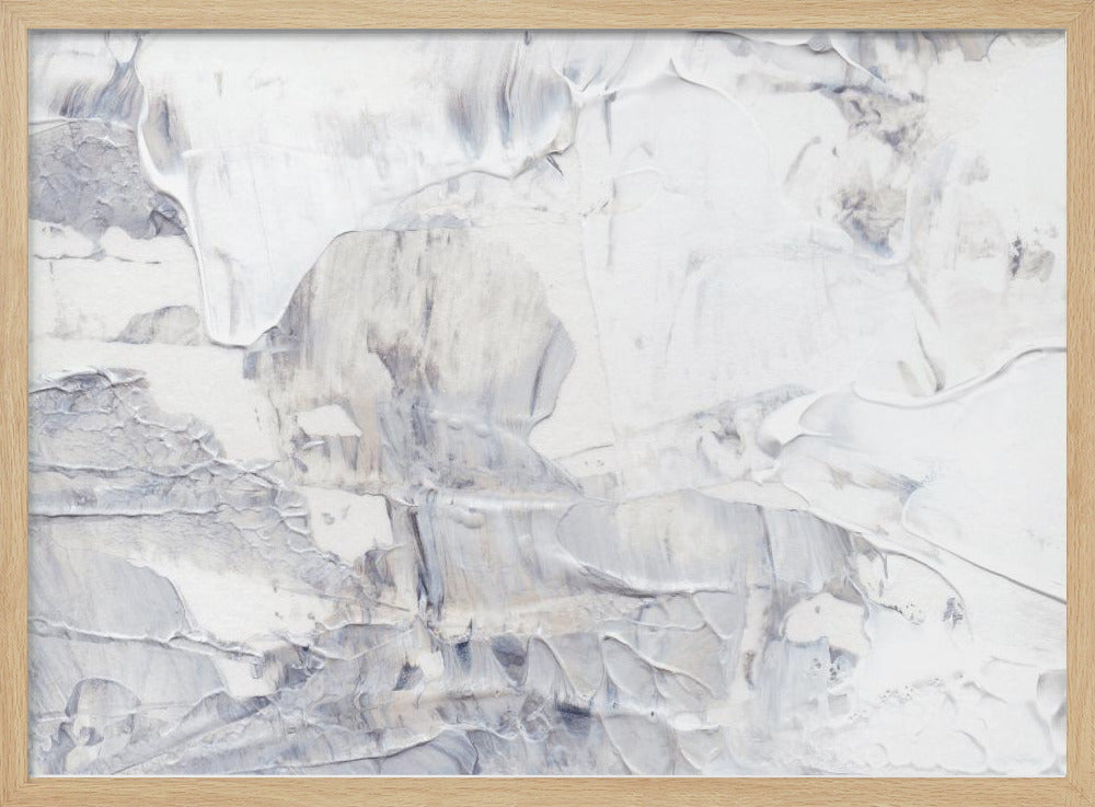 White and Gray Brushstrokes | Poster