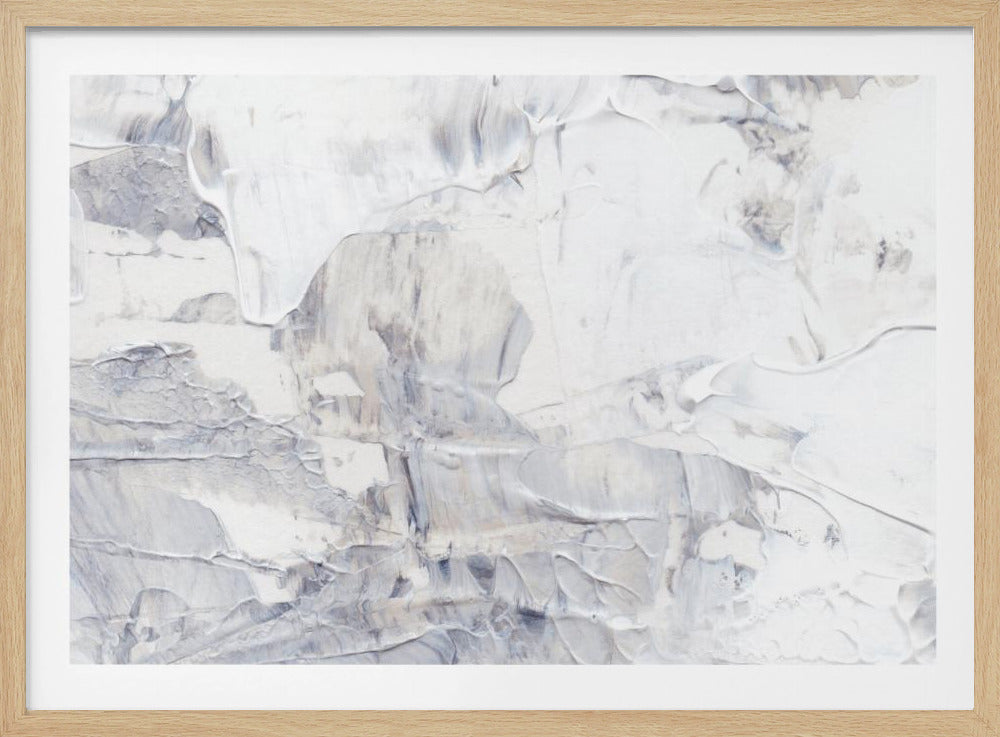 White and Gray Brushstrokes | Poster