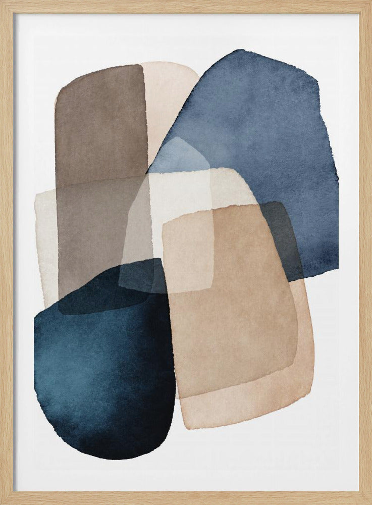 Blue Brown Blocks | Poster