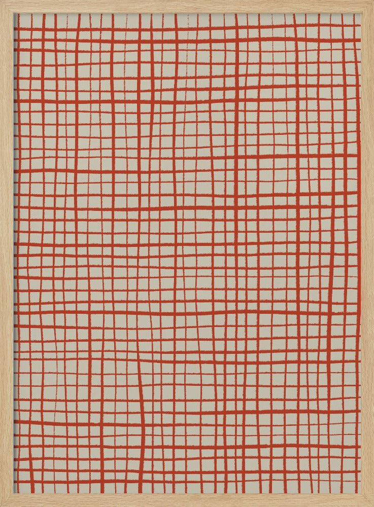 Red Grid Harmony | Poster