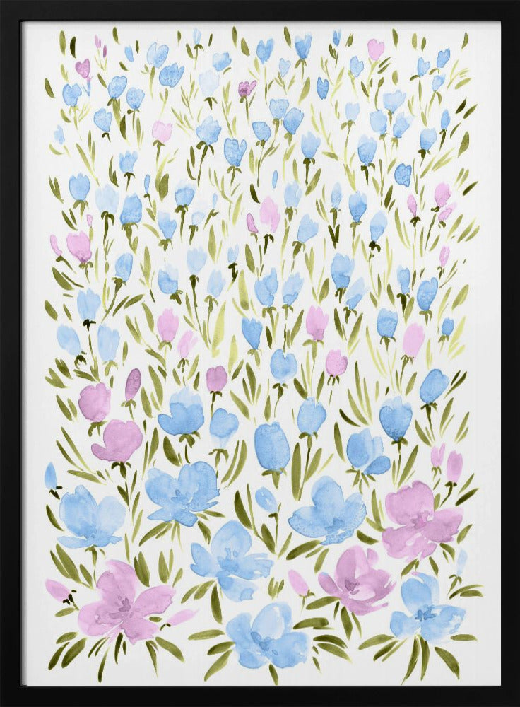 Field of purple and blue flowers | Poster