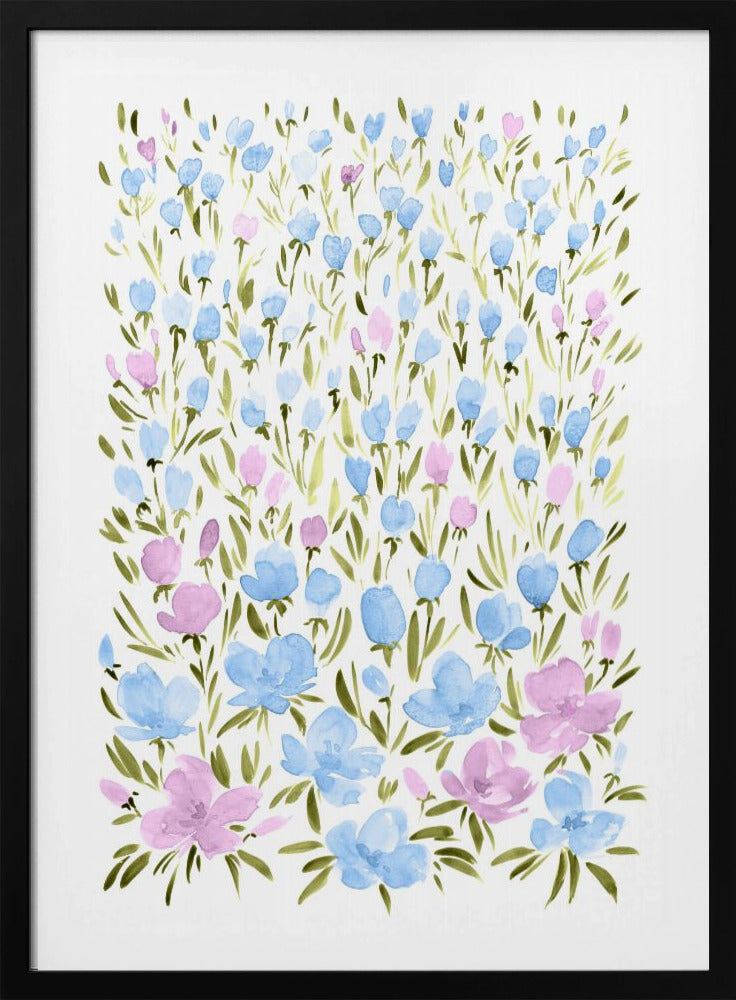 Field of purple and blue flowers | Poster