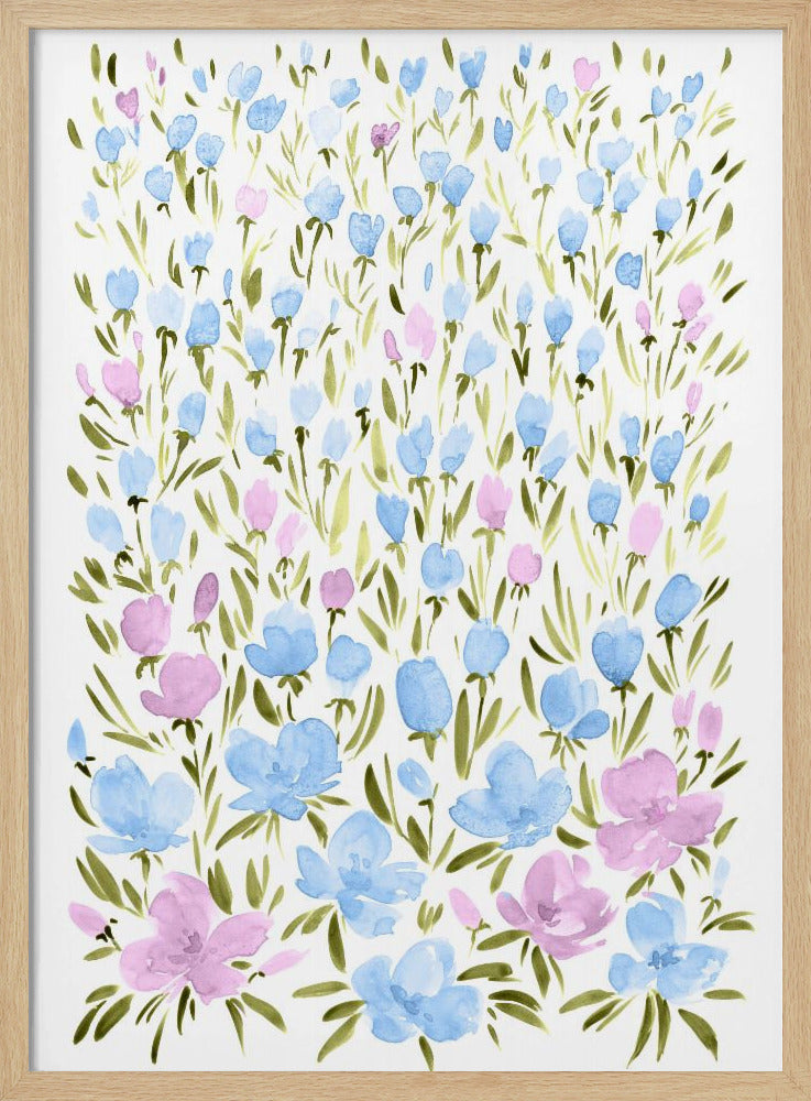 Field of purple and blue flowers | Poster