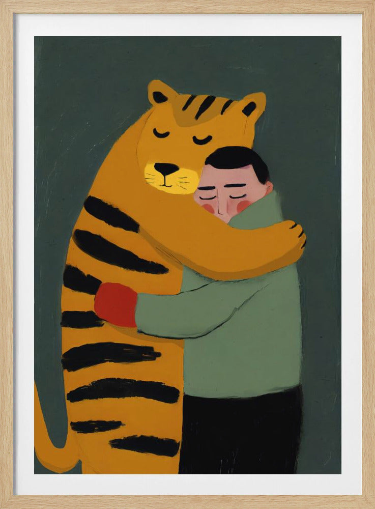 Tiger's Gentle Hug | Poster