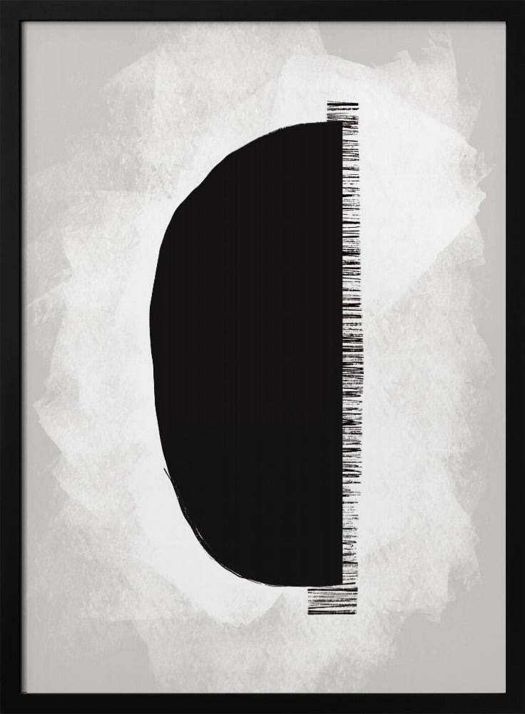 Black Shape Against A Textured White Background | Poster