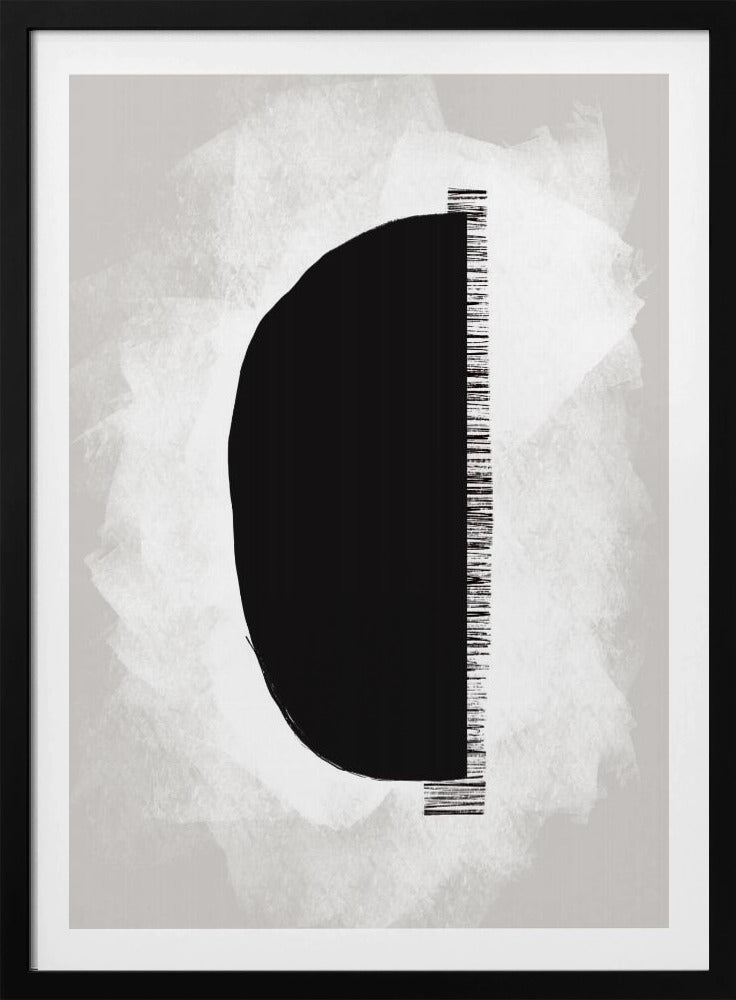 Black Shape Against A Textured White Background | Poster