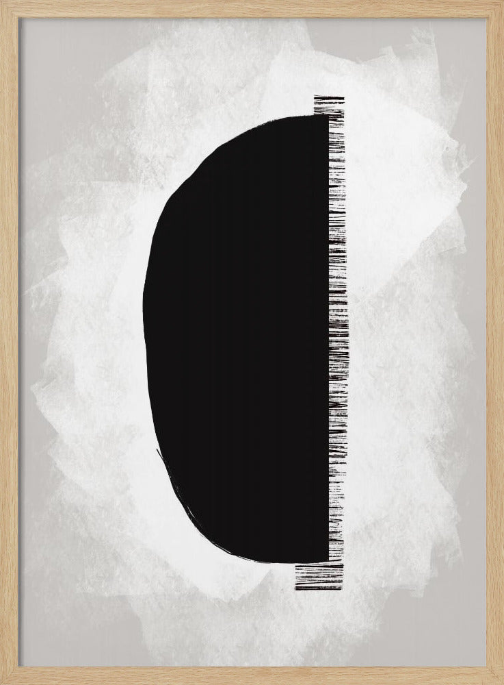 Black Shape Against A Textured White Background | Poster