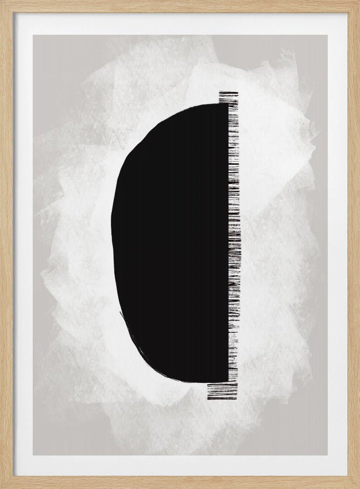 Black Shape Against A Textured White Background | Poster