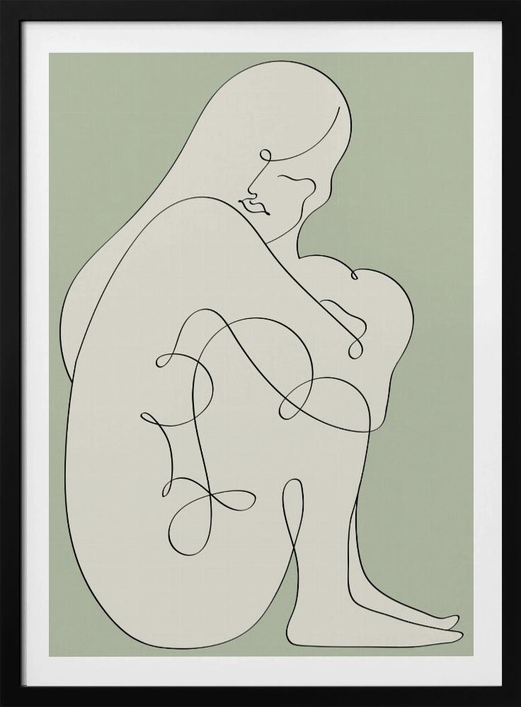 Sitting Woman Green | Poster
