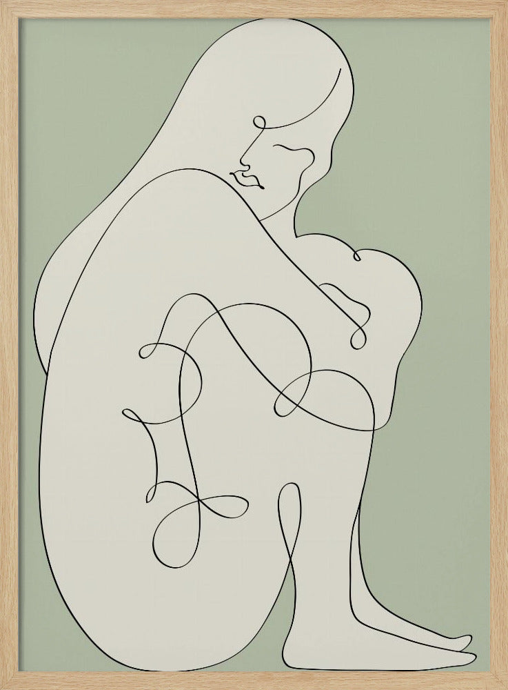 Sitting Woman Green | Poster