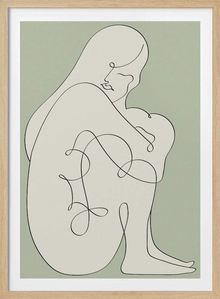 Sitting Woman Green | Poster