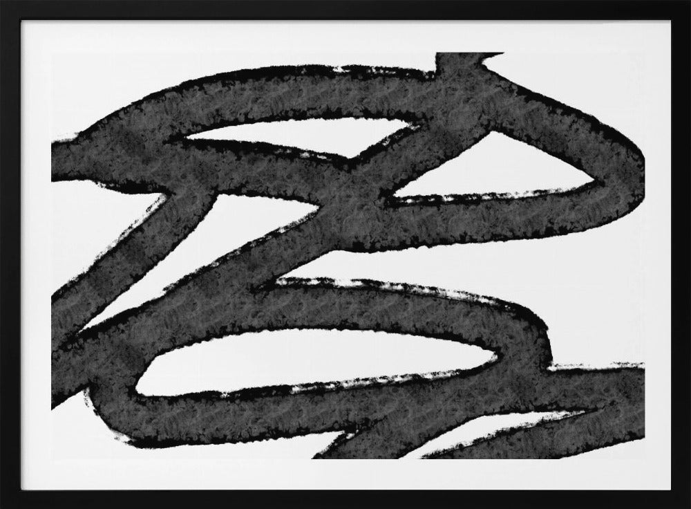 Black Brushstrokes On A White Background | Poster