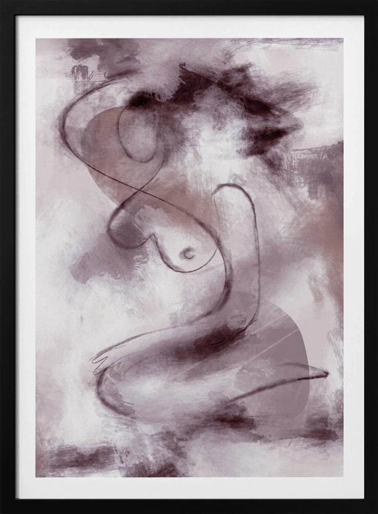 WOMAN FIGURATIVE ABSTRACT PAINTING PURPLE | Poster