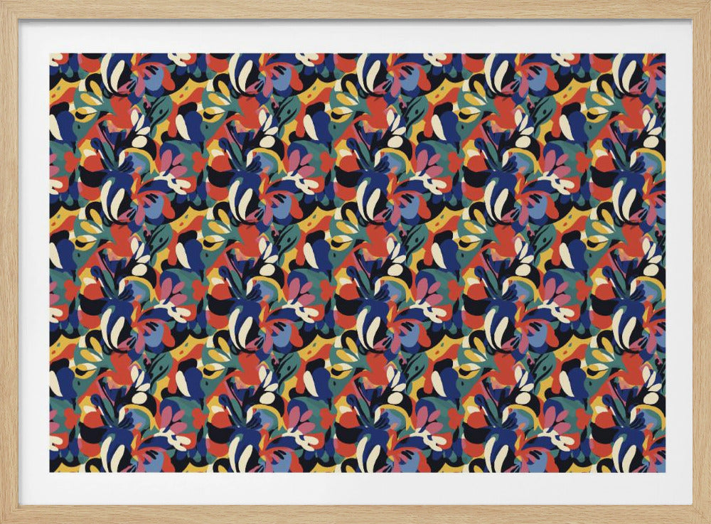 Vibrant Flowery Waves | Poster