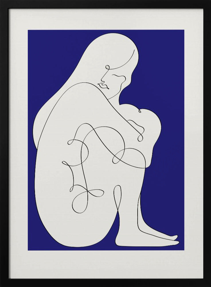 Sitting Woman Blue | Poster