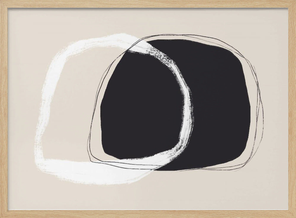 Overlapping Black And White Irregular Shapes | Poster