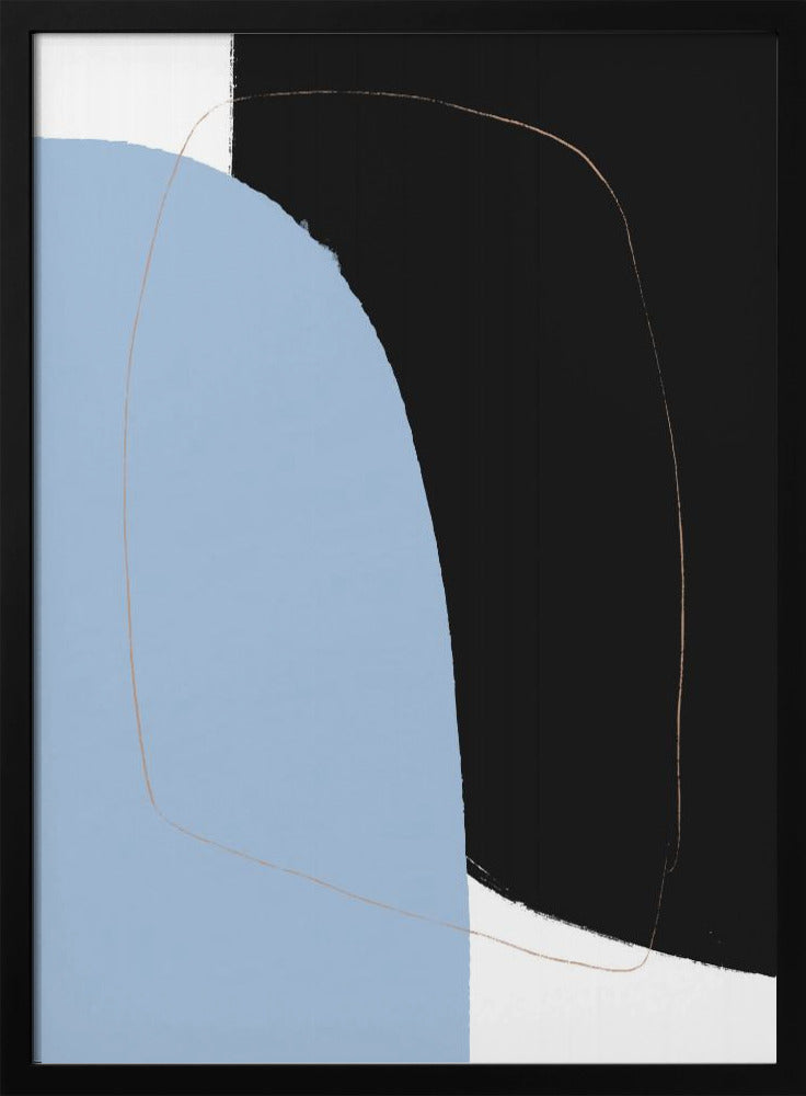 Overlapping Black And Blue Shapes | Poster