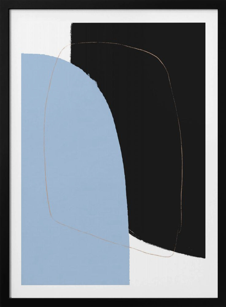 Overlapping Black And Blue Shapes | Poster