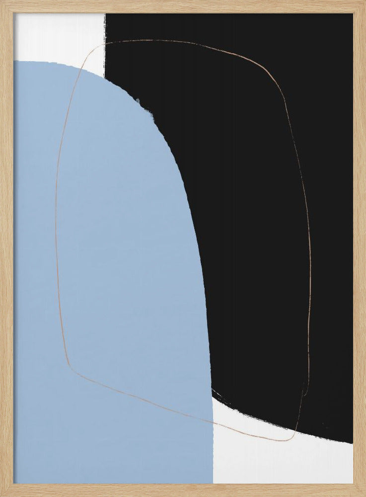 Overlapping Black And Blue Shapes | Poster