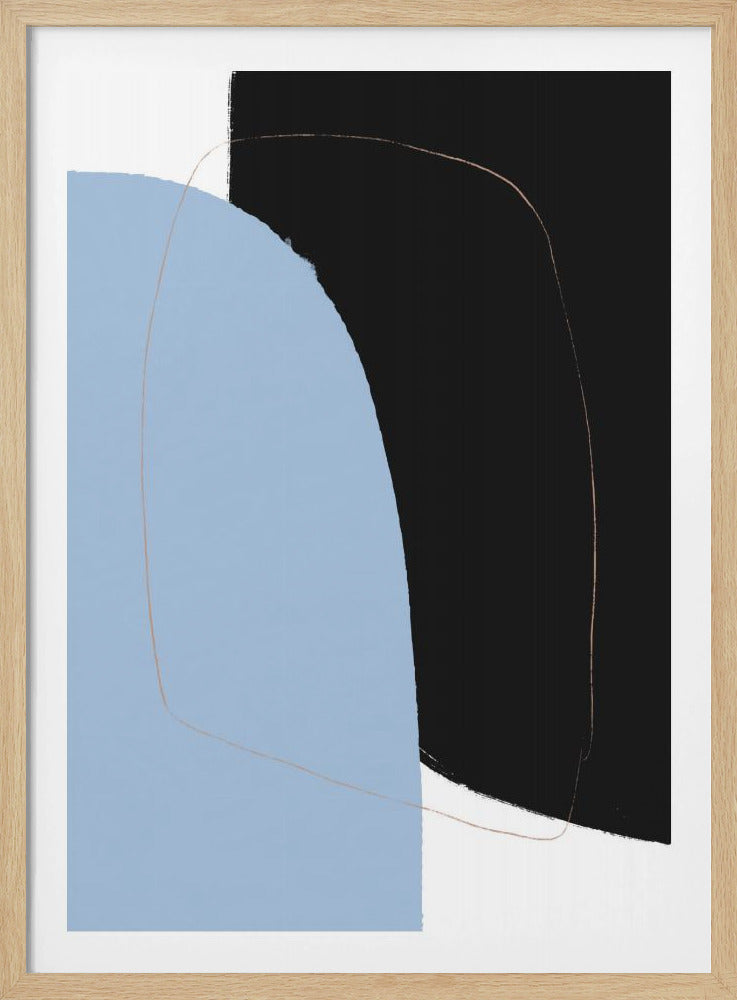 Overlapping Black And Blue Shapes | Poster