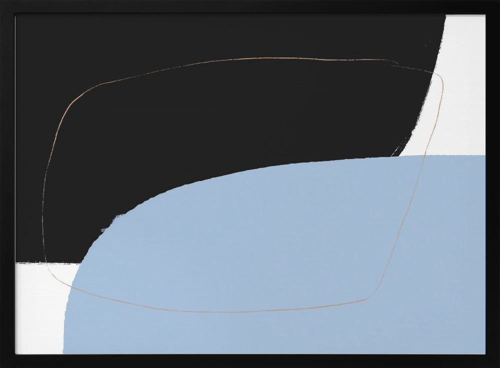 Interwoven Contrast Black Bold Meets Blue Soft | Poster