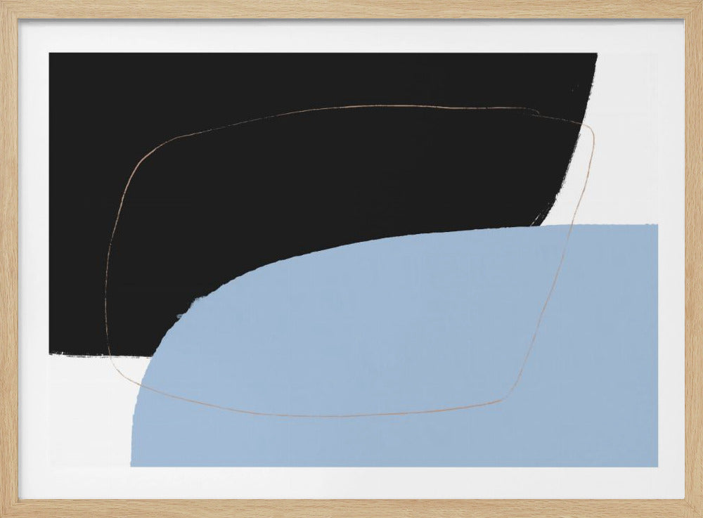 Interwoven Contrast Black Bold Meets Blue Soft | Poster