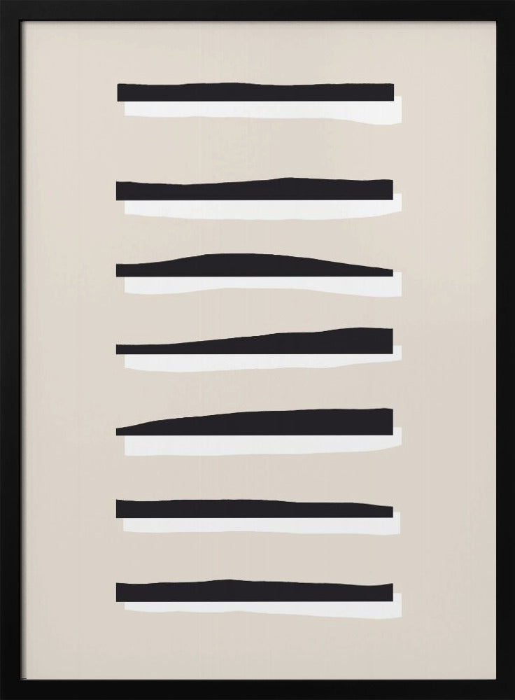 Black And White Horizontal Lines | Poster