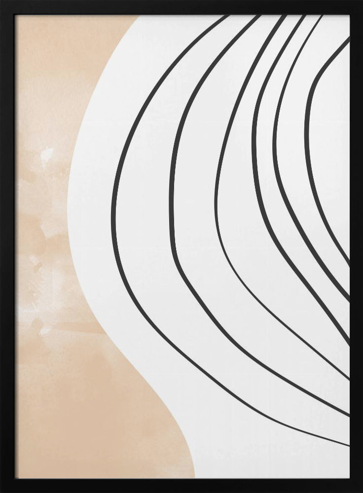 Beige Black Line Art | Poster