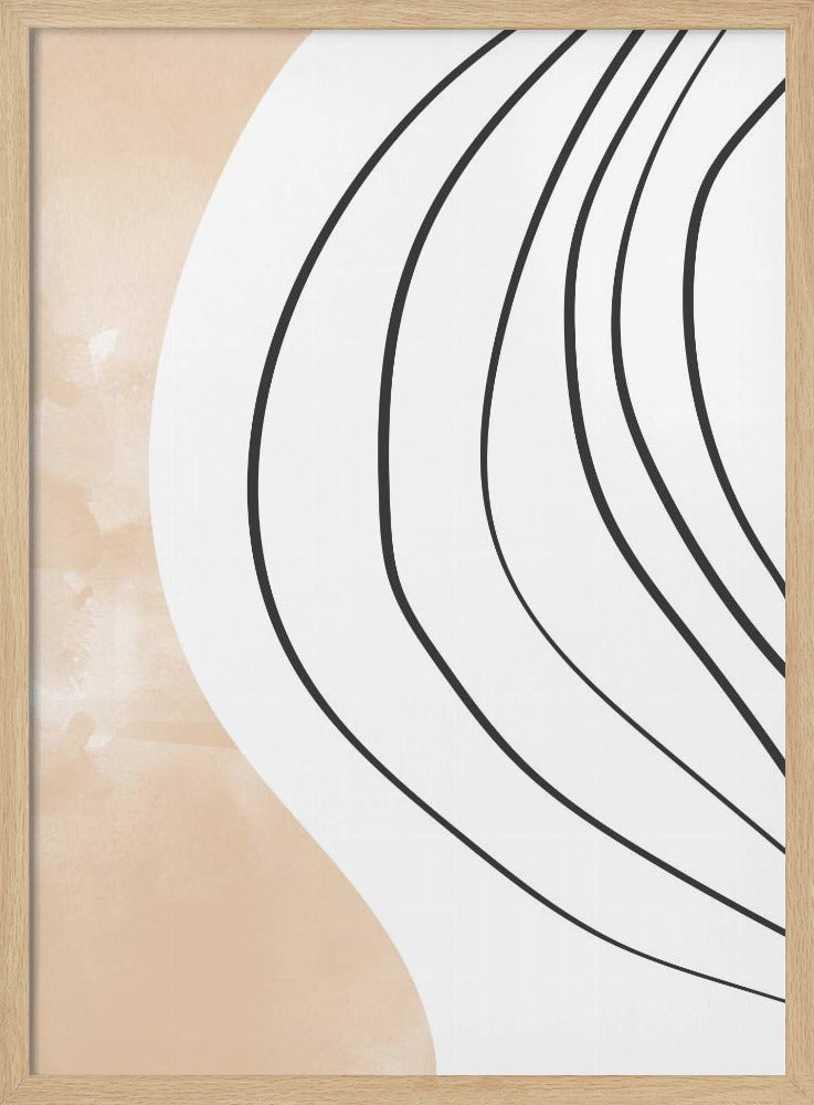 Beige Black Line Art | Poster