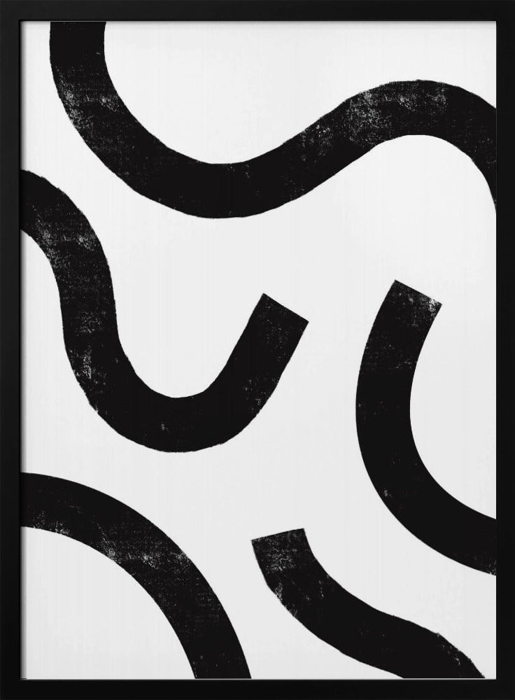 Curved Monochrome Paths | Poster