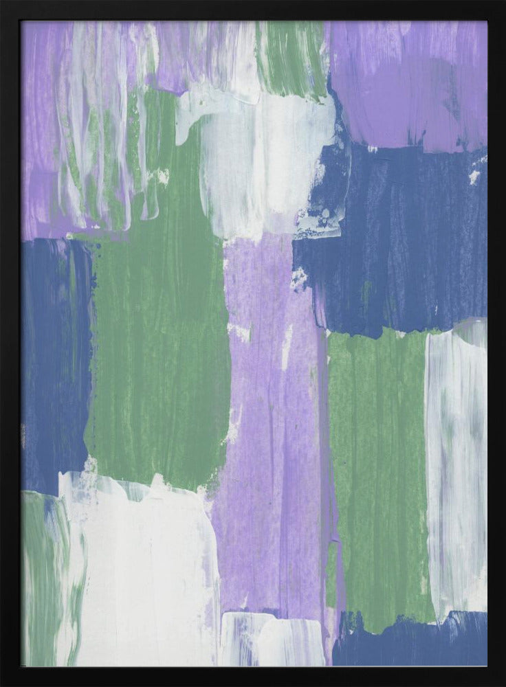 Bold Brushstrokes in Lavender Green and Blue Hues | Poster