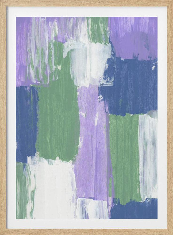 Bold Brushstrokes in Lavender Green and Blue Hues | Poster