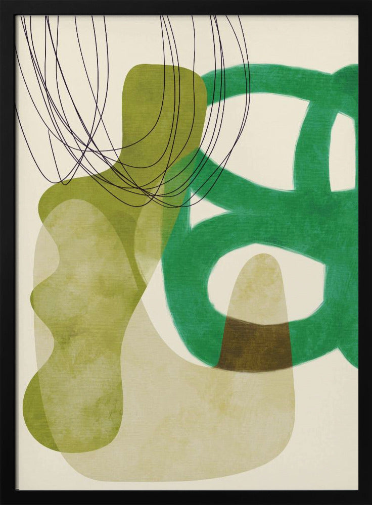 Painted Lines Green Tan Kopie | Poster