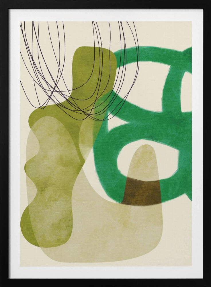Painted Lines Green Tan Kopie | Poster
