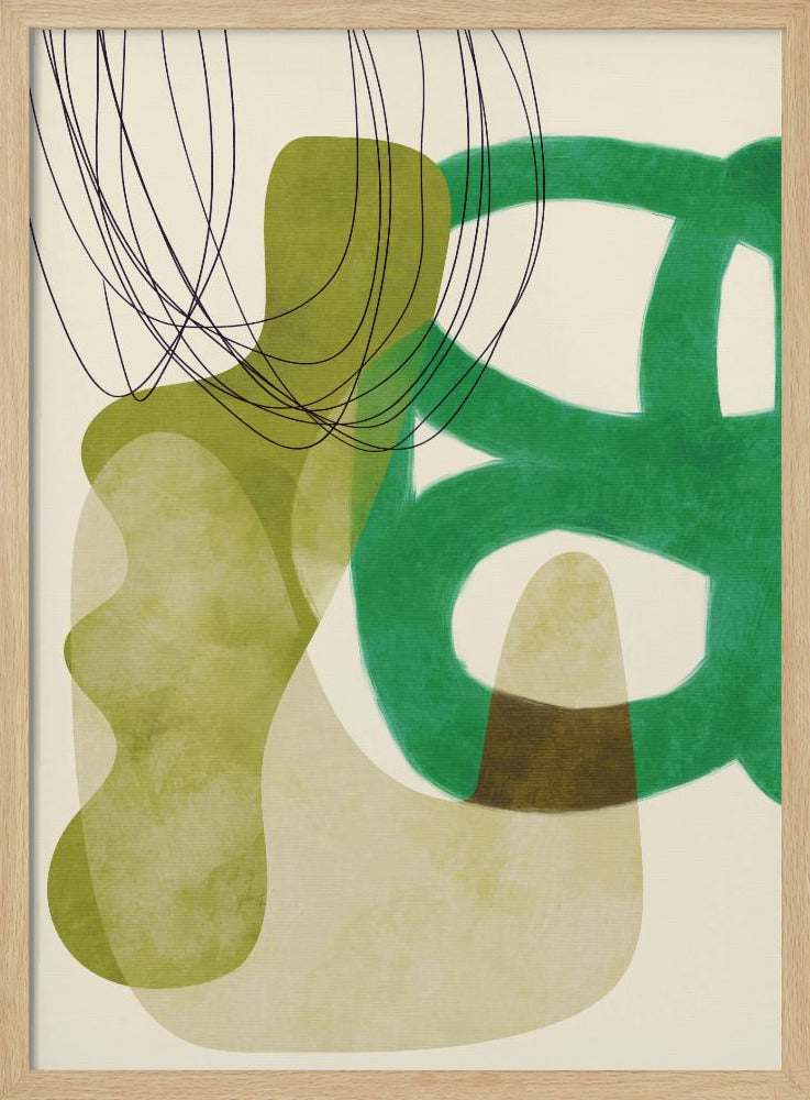 Painted Lines Green Tan Kopie | Poster