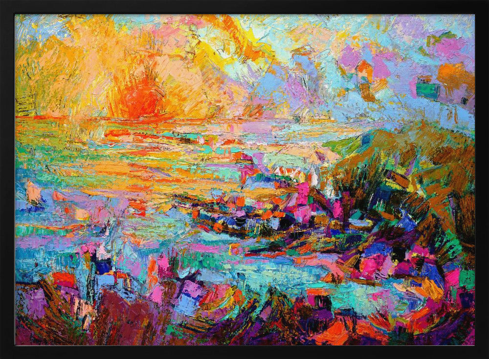 Sunset Over A Vivid Landscape | Poster