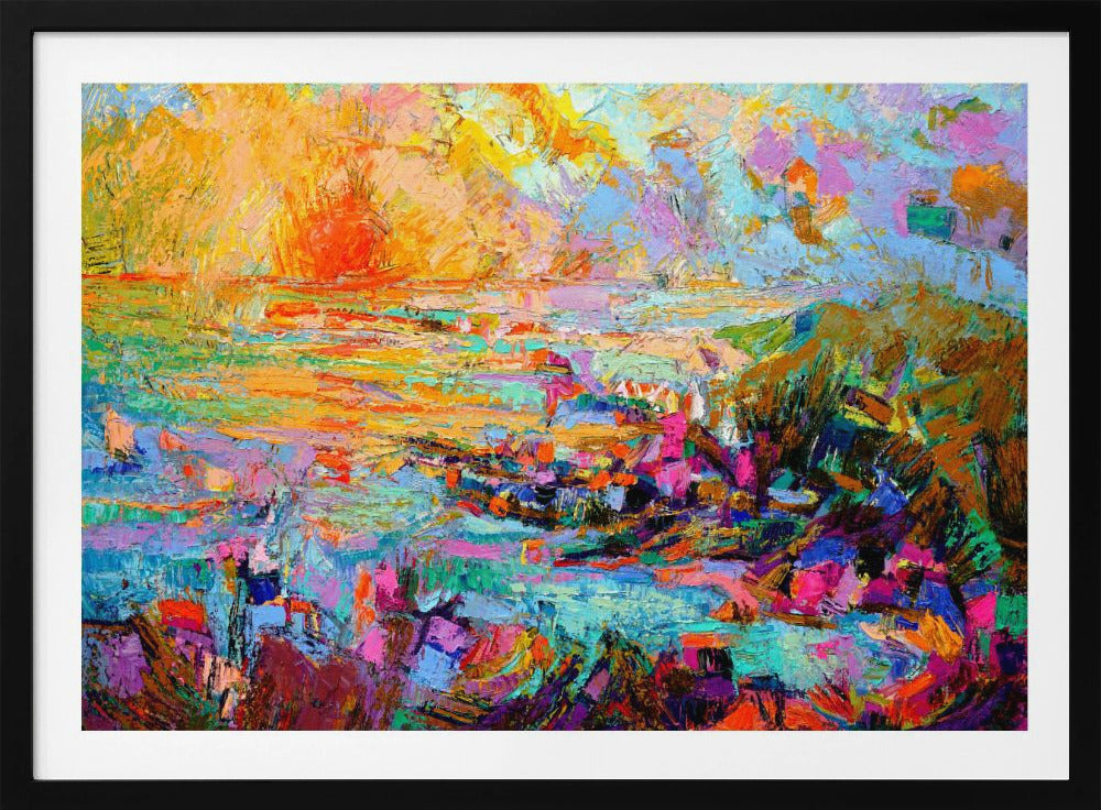 Sunset Over A Vivid Landscape | Poster