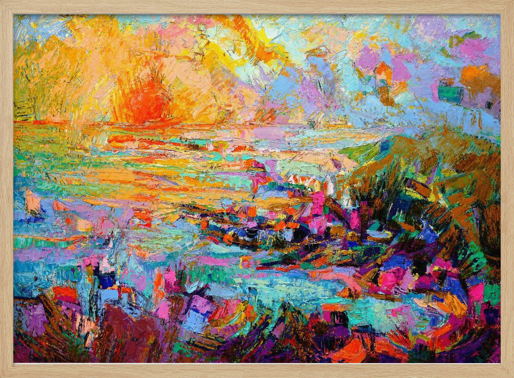 Sunset Over A Vivid Landscape | Poster