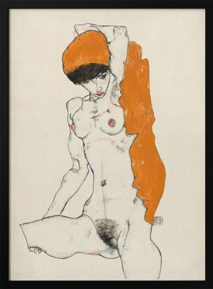Standing Nude With Orange Drapery 1914 | Poster