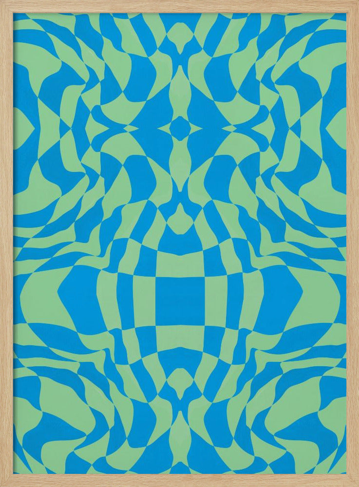 Cool Colors Warp Checkers | Poster