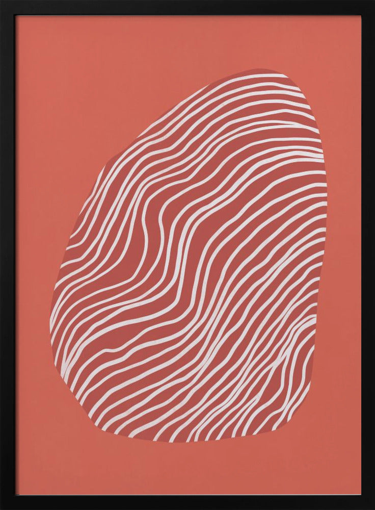 Line art confined in space-red | Poster