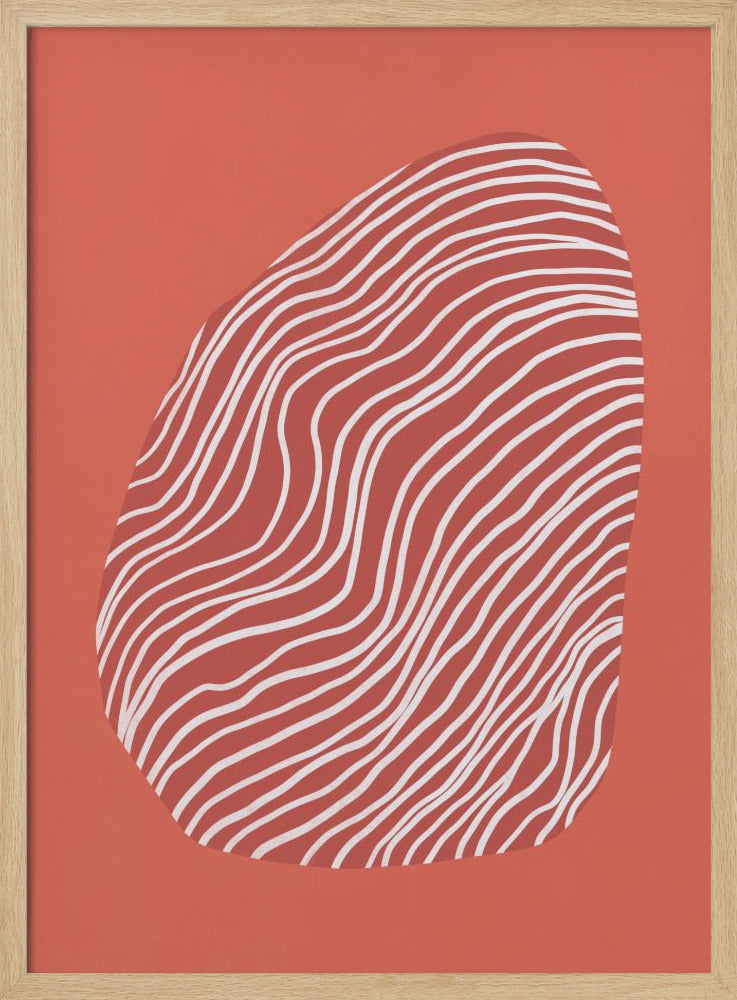 Line art confined in space-red | Poster