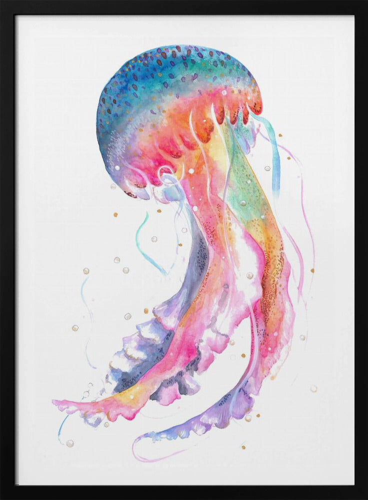 Jellyfish With Rainbow Hues | Poster