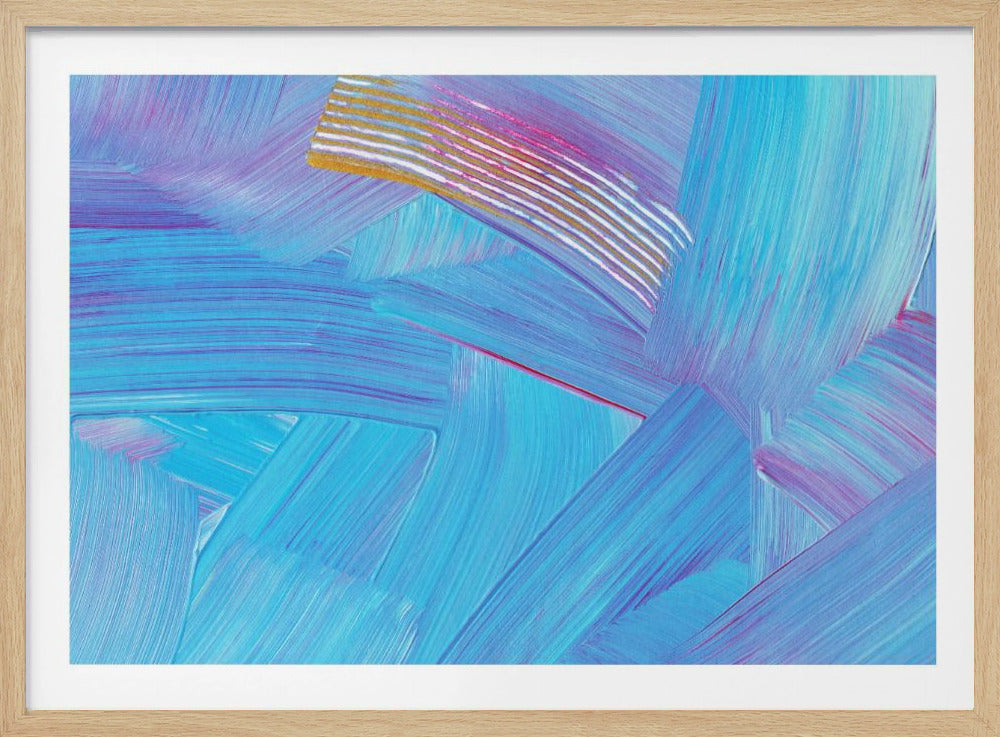 Vibrant Blue Brushstrokes | Poster