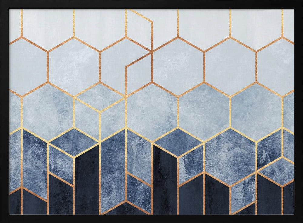 Soft Blue Hexagons | Poster