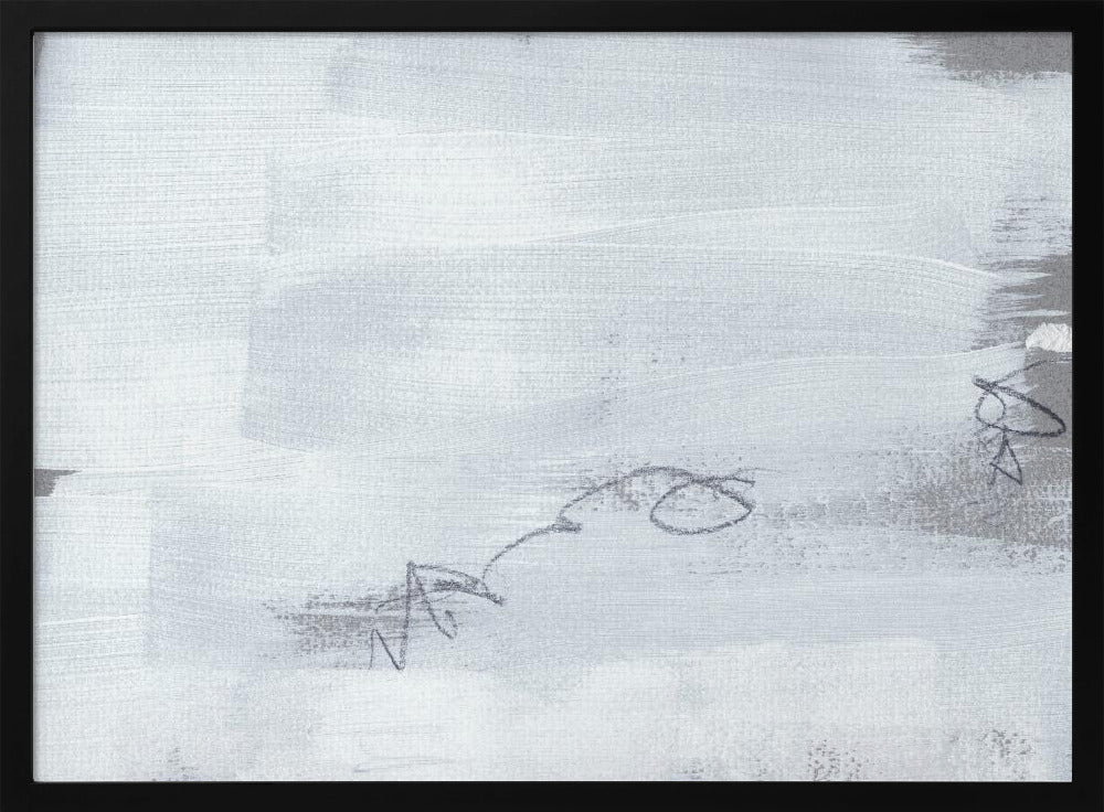 Abstract White Brushstrokes | Poster