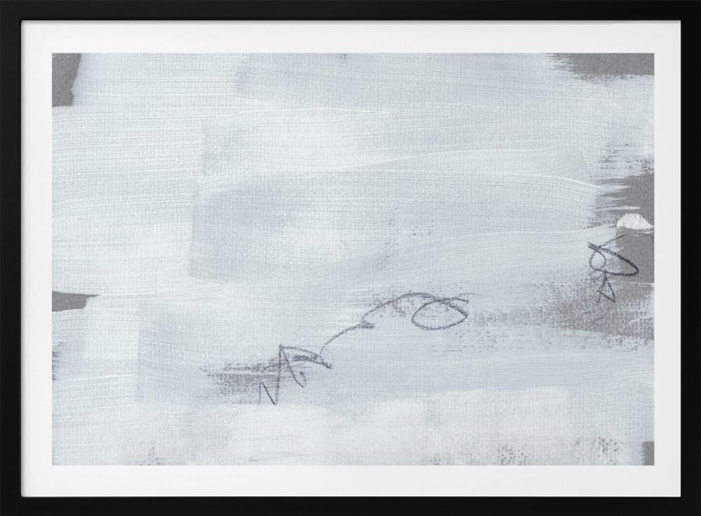 Abstract White Brushstrokes | Poster