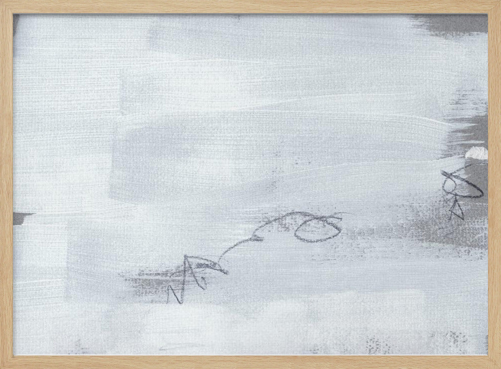Abstract White Brushstrokes | Poster